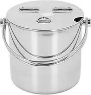 Fuchooky Ice Bucket with Flip Lid Handle Thickened Stainless Steel Insulated Ice Bucket for Beverage Wine