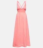 [Heidi Klein] Heidi Klein Rosa Polyantha linen maxi dress AU 16 pink