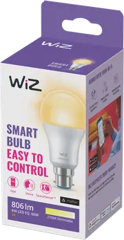 Wiz Warm to White Dimmable A60 B22 Smart Bulb