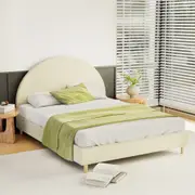 Ella Arched Double Bed Frame Cream Velvet