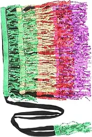 DECOMELODY Tassel Skirt with Sequins Rave Costume for Theme Parties Design for Shows Masquerades Unique Fringe Wrap for Enhanced Performance