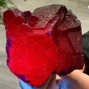 2.42LB Natural black rose fluorescent cube fluorite specimen glow under UV light