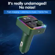 Bluetooth 5.3 Car Wireless FM Transmitter Adapter USB PD Charger AUX Hands-Free