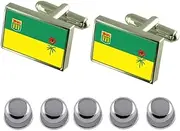 [Select Gifts] Shirt Dress Studs Saskatchewan Flag Cufflinks