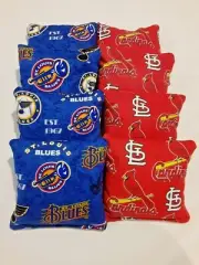 8 Cornhole Bag Set Corn Hole St. Saint Louis Blues and Cardinals BL