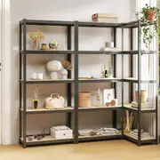5-Layer Shelves 3 pcs Anthracite Steel and Engineered Wood vidaXL