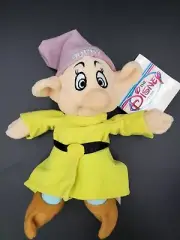 Disney Store Snow White Seven Dwarfs Dopey 8" Mini Bean Bag Plush NWT