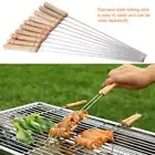 10Pcs Kabob Skewers Reusable 8 Inch BBQ Skewers with Wooden Handle for Grilling