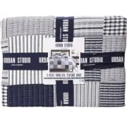 Urban Studio Full-Queen Union Patchwork Quilt Set - 400 gsm, Navy