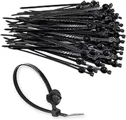 BENLIUDH Cable Ties 8 inch, Black Fir Tree Nylon Push Mount Head Electrical Zip Tie Wire Clip Holder (100 Pack)
