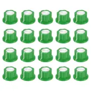 20Pcs Potentiometer Knob Fit 1/4" Shaft Pots, Set Screw Brass Insert, Green