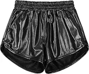 [Mirawise] Girls Metallic Shorts Shiny Hot Pants Sparkly Dance Outfits Short Pants