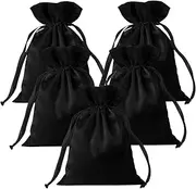 Gbateri 35pcs Black Satin Bags with Drawstring, 5x7 Inches Drawstring Gift Bags, Party Favor Bags Drawstring Pouch for Baby Shower, Bridal Shower, Christmas, Party Supplies, Candy, Jewelry Bags