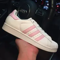 在飛比找蝦皮購物優惠-Adidas Superstar W 女神 白粉 貝殼 燙銀