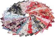 30Sheets Patchwork Fabric Squares for DIY Crafts Decorative Sewing Supplies for Festive Projects Bright Patterns for Family Fun