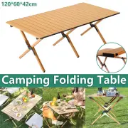 Folding Table Portable Picnic Camping Table Egg Roll Multi Function Outdoor AU