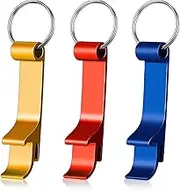 HZXINYI 3 Pcs Bottle Opener Keyring - Beer Bottle Caps Cans Openers Keychain, Mini Bottle Openers Keyring for Men Women Daily Use and Gift (Blue, Glod, Red)
