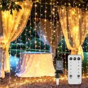Brightown 300 LED Curtain String Lights, 9.8 FT Hanging 300LED, Warm White