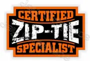2 pcs Certified ZIP TIE Specialist Funny Hard Hat Stickers Helmet Toolbox Decals