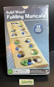 NEW Mancala Solid Wood Folding Board Game Gemstone 48 Piece w/ Slipcase Cardinal