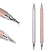 2pcs Ballpoint Pen with Stylus Tip Stylus Pens for Touch Screens, Silver Pink
