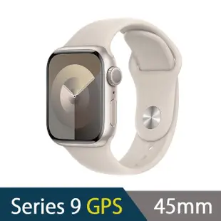 不鏽鋼錶帶組【Apple】Apple Watch S9 GPS 45mm(鋁金屬錶殼搭配運動型錶帶)