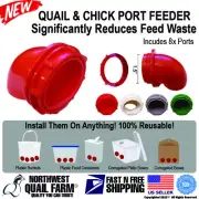 QUAIL & BABY CHICK PORT FEEDER - 8 1.5" FEEDER PORTS NO WASTE FEED SAVER