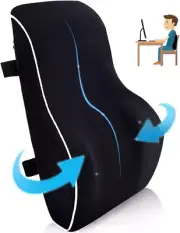 Lumbar Pillows Memory Foam Lumbar Support Back Cushion Breathable Cover, Full