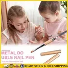 Double-Ended Nail Pen Poly Nail Gel Brush Picker Stainless Steel (Gold) *AU