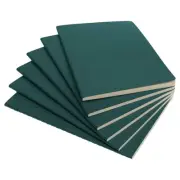 A5 Dotted Softcover Notebooks - 8.2" x 5.5" - 92 pages (Green, 6 pack)