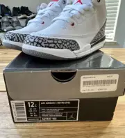 2011 AIR JORDAN 3 RETRO "WHITE CEMENT" 429487-105 ~ SIZE 12C [BRAND NEW]