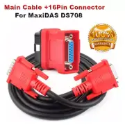 Main OBD2 EOBD Test Cable For MaxiDAS DS708 Scan Tool + 16Pin Adapter Connector