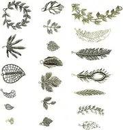 [JEWEDECO] Leaf Shape Pendants 40pcs Charms for Diy Jewelry Making Perfect for Anklets Bracelets Necklaces
