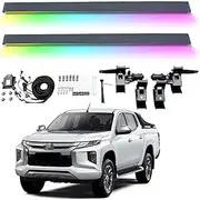 MOMOAU Plug-N-Play Electric Running Boards w/LED Lights Compatible with 2015-2025 Mitsubishi Triton L200 Crew Cab | Automatic Retractable Power Steps, 600LB Capacity, Anti-Slip Surface, Vehicle-Specif