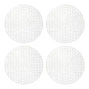 Plastic Mesh Canvas Sheet 9.6cm/ 3.8" White Round Blank Canvas, Pack of 4