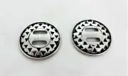 Pair Jeremiah Watt Rasp Slotted Conchos Floral Horse Tack Slots Stainless Steel