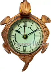 Antique Brass Tortoise Wall Clock , Nautical Maritime Roman Numeral Wall Clock