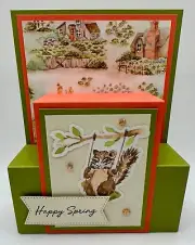 Stampin' Up! Swinging Chipmunk Happy Spring Card w/Envelope, Stand Up Fun Fold