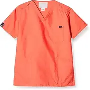 [Pantone] 7000SC Scrub, Medical Lab Coat, Unisex, Color Variation, Sweat Absorbent, Quick Drying, living coral, LL
