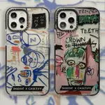 BASQUIAT ARTIST TPU 透明軟殼手機殼適用於 IPHONE 16 15 14 13 12 11 PRO