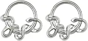 [Niaspi] 2Pcs 16G Silver Snake Septum Rings for Women Men 316L Surgical Steel Septum Jewelry 8mm Hoop Nose Rings Cartilage Earrings Simple Body Piercing Jewelry, 20g, Stainless Steel, no gemstone