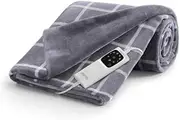 [Imetec] Adapto Velvet Square Electric Blanket, 150 x 95 cm, Velvet Soft Fabric, with Adapto Technology and Safety System, Quick Heating, 6 Temperatures, Machine Washable