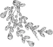 minkissy Diamonds Hair Clip Hair Accessories Girl Crystal Hair Barrette Wedding Bridal Hair Tool Silver HS-J6612S