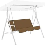 Outdoor Swing Cushions 3 Seater, Swing Cushions 3 Seater Replacement, Oxford Fabric Waterproof Porch for Patio Garden Yard, Coffee