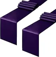 Horbaunal 2 Pack Purple Satin Table Runner 12 x 108 Inch, Smooth Table Runners for Wedding Banquets Birthday Party