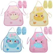 Kids Apron Set Chef Apron and Sleeves Boys Girls Aprons for Kitchen Cooking