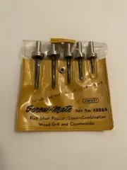 NOS - STANLEY No. 1525A (04-615) SCREW-MATE DRILL & COUNTERSINK SET W/POUCH -USA