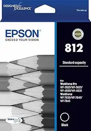 [Epson] 812 - Std Capacity DURABrite Ultra - Black Ink Cartridge for WF-3820, WF-3825, WF-4830, WF-4835, WF-7830, WF-7840, WF-7845, Single Pack, C13T05D192