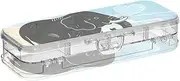 Yoogain Elephant Heart Bubble Sea Blue Pencil Storage Box Clear Double-Deck Boxes Pens Case For Kids With Lid