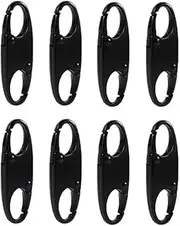 [Naisfei] 8 Pcs Zipper Lock Clips,Zipper Clips Anti Theft Can Make Backpack Lock,Outdoor Travel Clip,Double Opening Snap S Hooks Zippers Pull for Traveling Camping (black), Black, 3.7*1cm